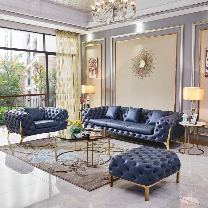 Luxury Blue Sofa Set