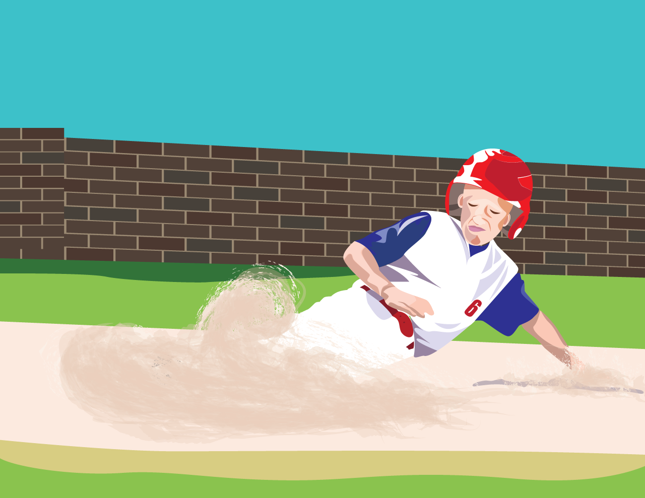 Vector Baseball Player Sliding